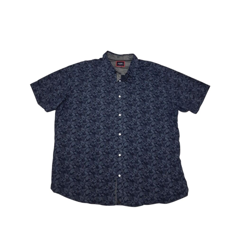 Six Lincoln New York Men's 3XL Shirt Floral Button Up Short Sleeve 100% Cotton